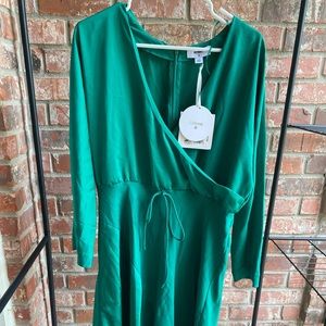 Cushnie Emerald Green Wrap Dress Sz 14 NWT